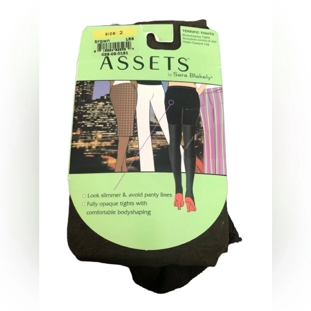 Spanx Assets Terrific Tights Brown Sz. 2 (M) Body-Shaping Opague No Panty Lines